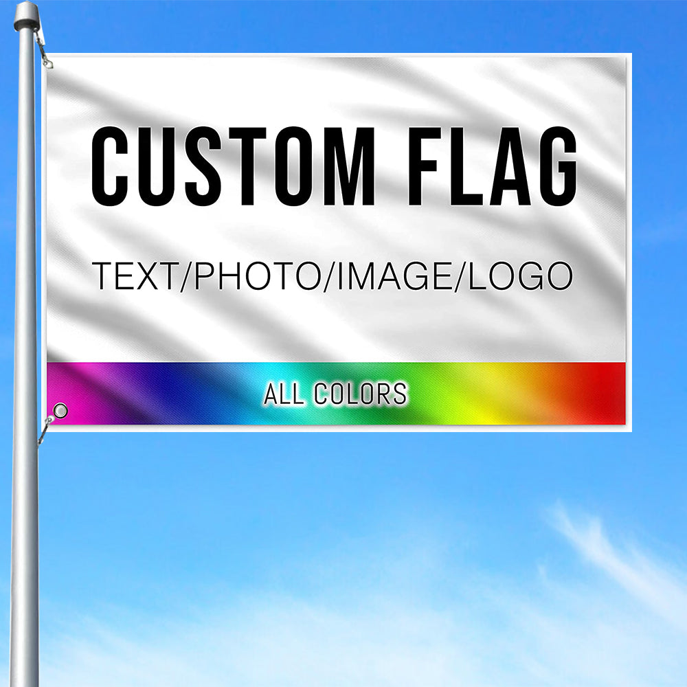 Custom Flags Double Sided Outdoor, Make Your Own Flag/Logo/Design/Words Personalized Outdoor Flags Banners for Flag, Music Festival, Pride, School, Company Decoration Gift
