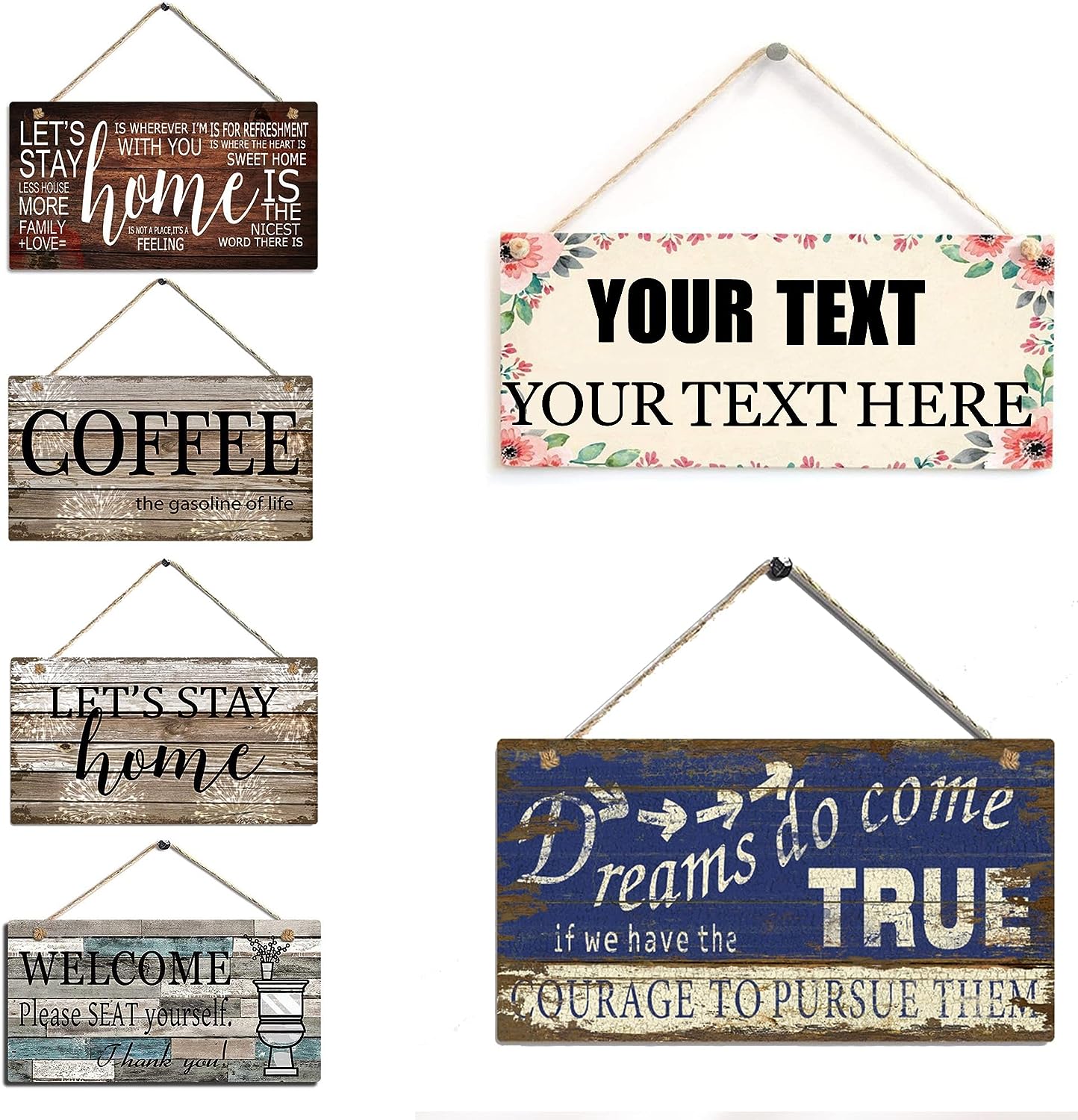 Wooden Door Signs Custom Decorative Hanging Signs, Farmhouse Decor Sign Retro Decorative Wooden Signs Craft Wooden Paintings Wall Decorations Home Creative Wooden Crafts